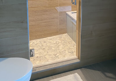 Stunning Steam Shower Design Using Soho Studio Tiles in Master Bathroom